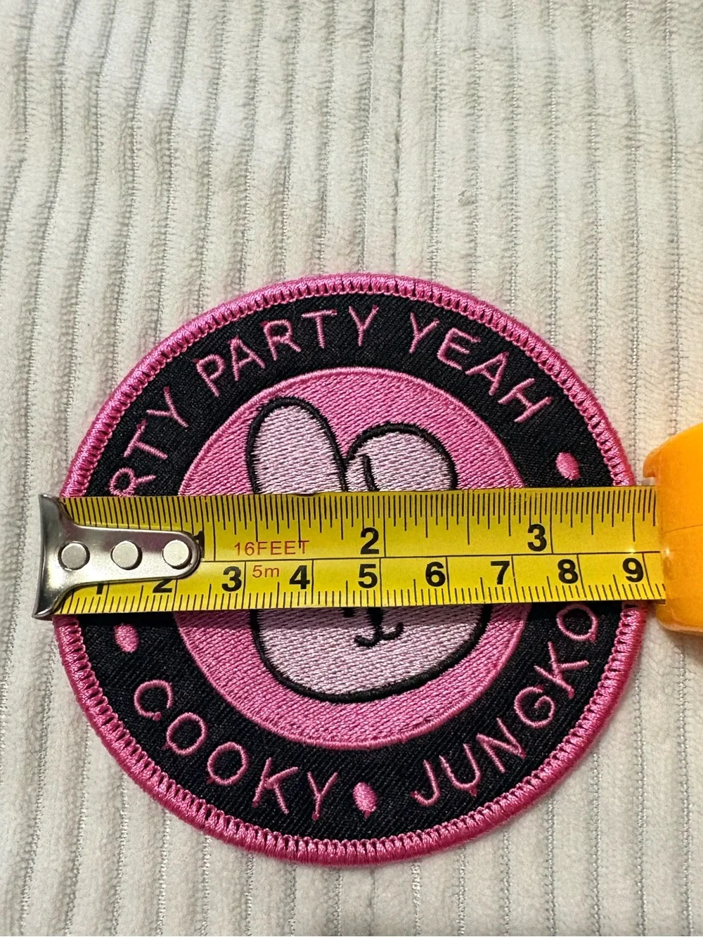 Cooky Jungkook Pink Embroidered Party Patch - Party Party Yeah